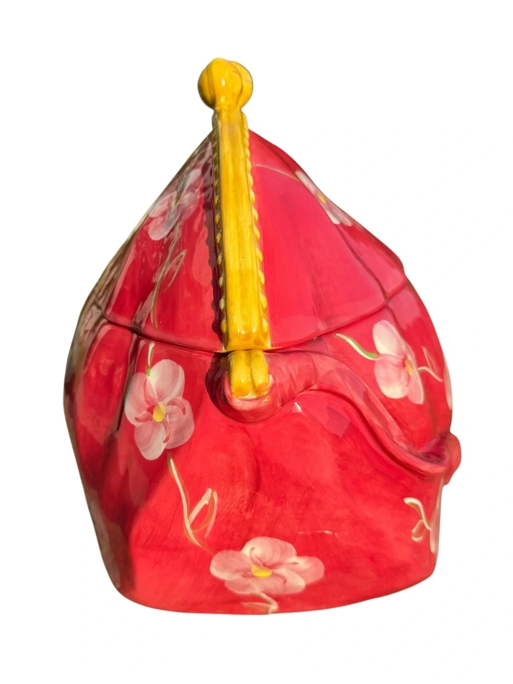 Debi Collins Purse Cookie Jar Floral Ceramic Cottagecore Grandmillennial Decor